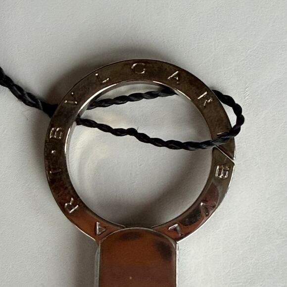 BVLGARI Bulgari Mens Style Gray Calf Leather Silver Keyring Keyhold Strap Gift - Picture 8 of 12